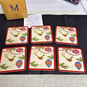 Pimpernel Metropolitan Museum of Art 6 Pc Corkbacked Festive Holiday CoastersNEW